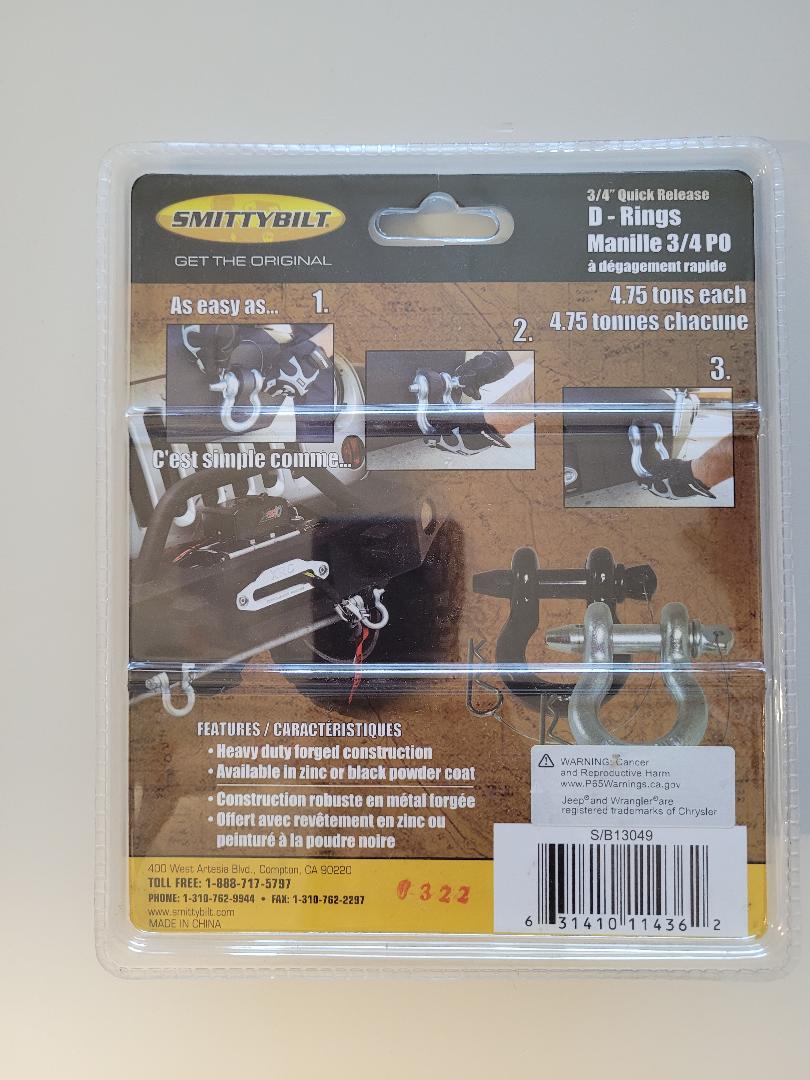13049 SMITTYBILT quick release D-ring