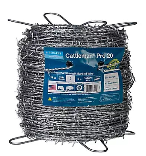 Cattleman® Pro 20 14 ga 2-Point 5" Spacing High Tensile Barbed Wire